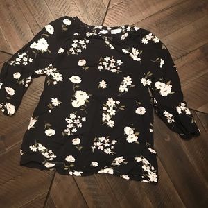 Black floral blouse